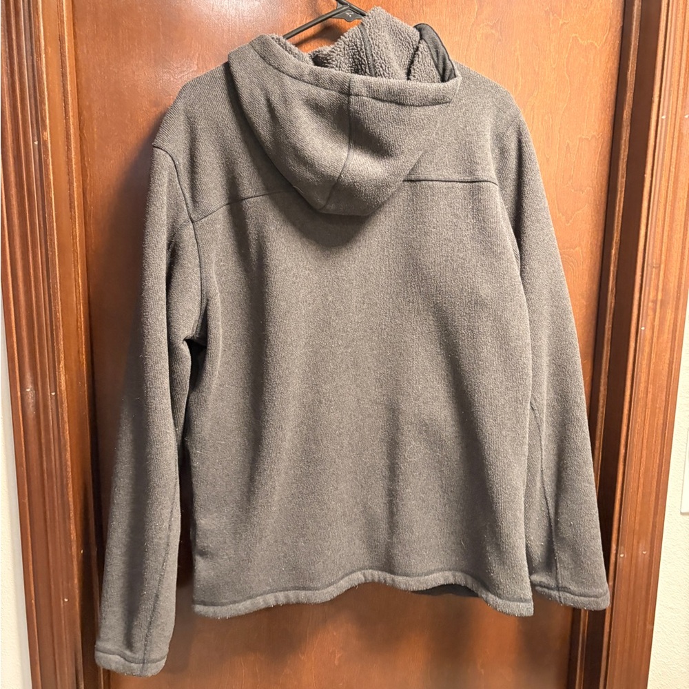 The North Face Dark Gray Hooded Fleece Jacket - Picture 3 of 3